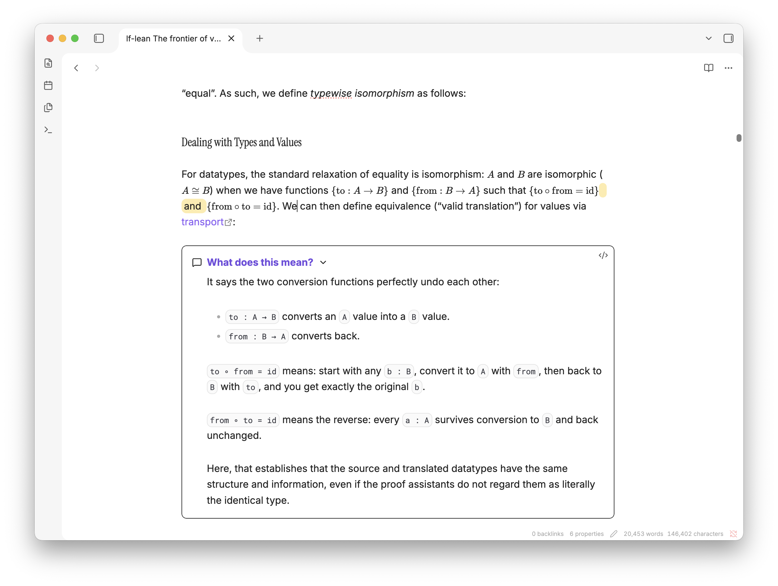 Asking coo about an equation in Obisidian. Since Obsidian&rsquo;s markdown rendering cannot cover Latex, the yellow highlight portion only wrapped plain texts